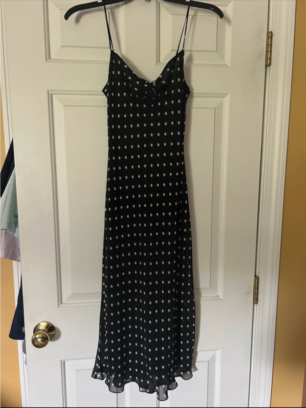 Black Maxi Dress with White Polka Dots